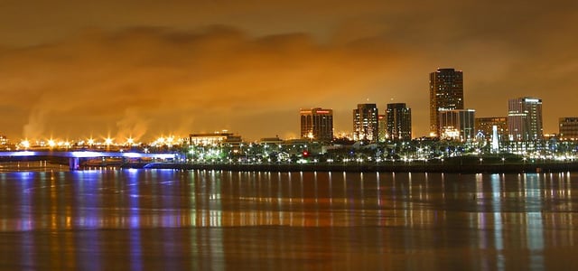 Downtown Long Beach at dusk