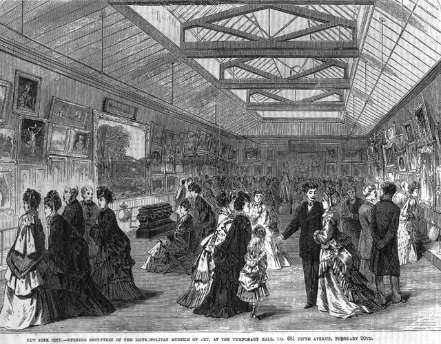 Opening reception in the picture gallery at 681 Fifth Avenue, February 20, 1872; wood-engraving published in Frank Leslie's Weekly, March 9, 1872