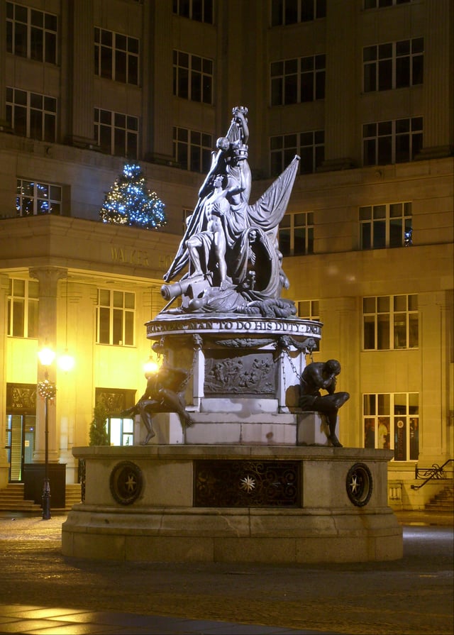 Nelson Monument at Exchange Flags. The other British hero of the Napoleonic Wars is commemorated in Wellington's Column