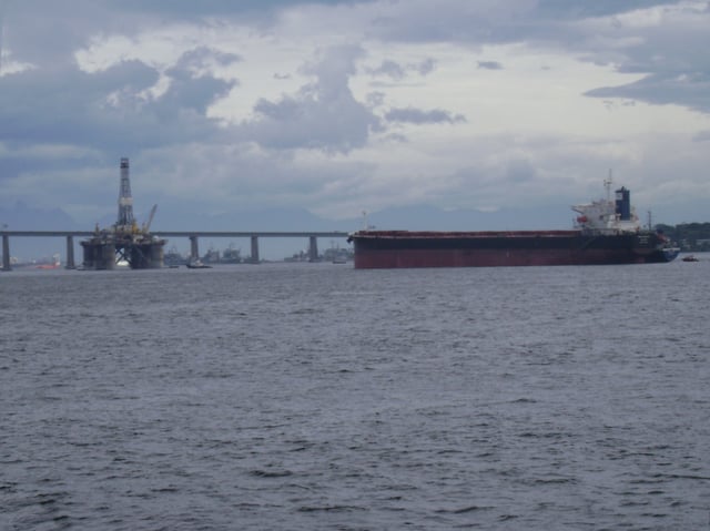 Oil tanker at Guanabara Bay, in Rio de Janeiro, Brazil.