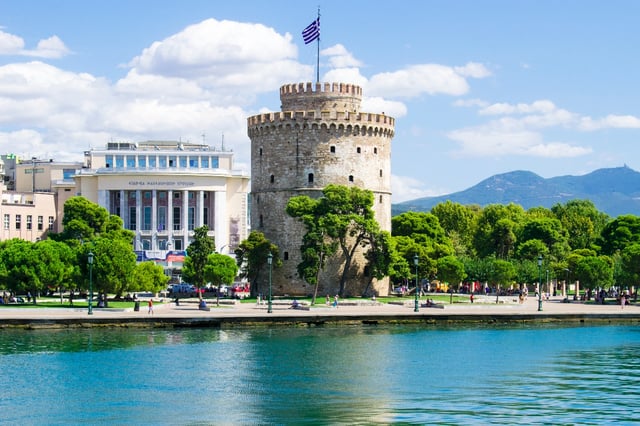 The White Tower of Thessaloniki, one of the best-known Ottoman structures remaining in Greece.
