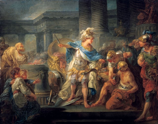 Alexander Cuts the Gordian Knot (1767) by Jean-Simon Berthélemy