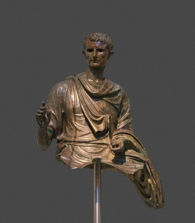 Fragment of a bronze equestrian statue of Augustus, 1st century AD, National Archaeological Museum of Athens