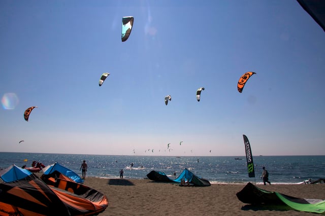 Kitesurfing at Melilla beach