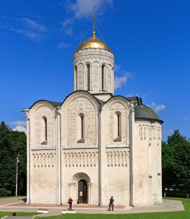 St. Demetrius' Cathedral, shown on this 2017 photo, is famous for its masterfully carved exterior, representing the Biblical story of King David.