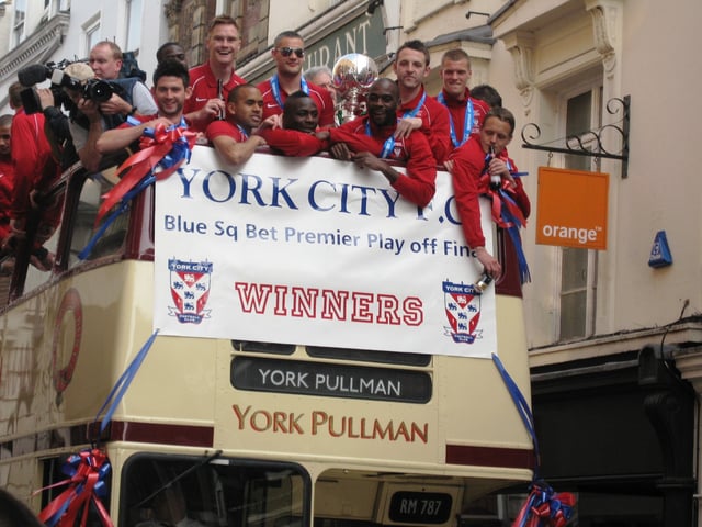 Celebrations following York’s victory in the 2012 Play-off final