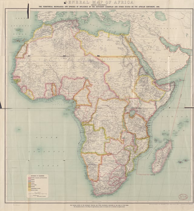 Map of Africa in 1909. The Horn region is the easternmost projection of the African continent.