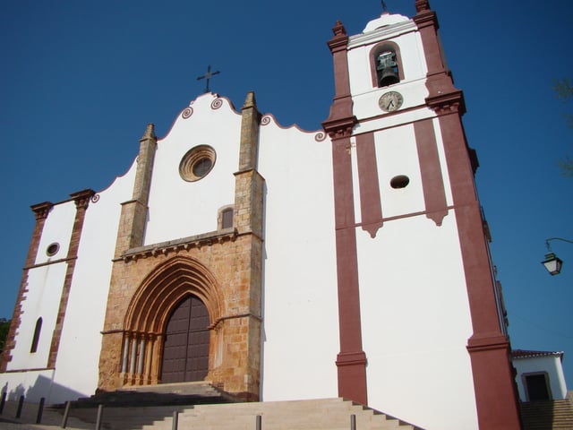 The historical Cathedral of Silves with Manueline portico