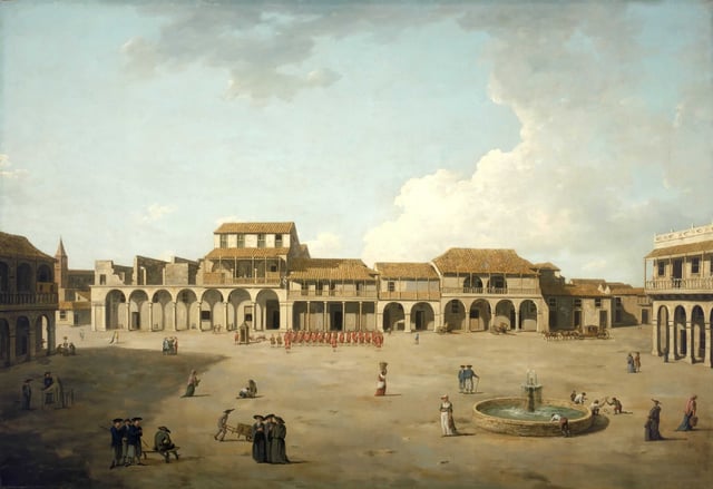 The main square in central Havana in 1762 during the British occupation