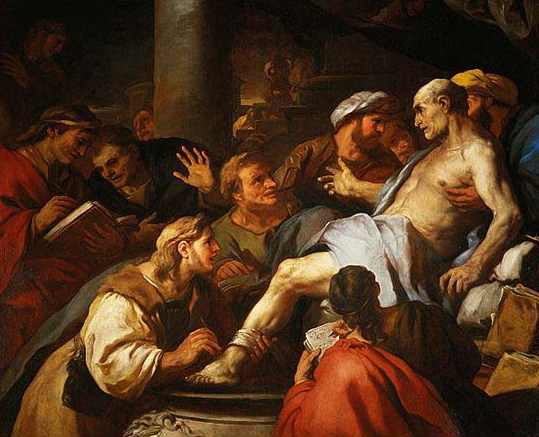 The Death of Seneca (1684), painting by Luca Giordano, depicting the suicide of Seneca the Younger in Ancient Rome