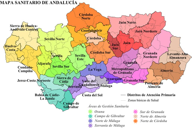 Healthcare districts of Andalusia