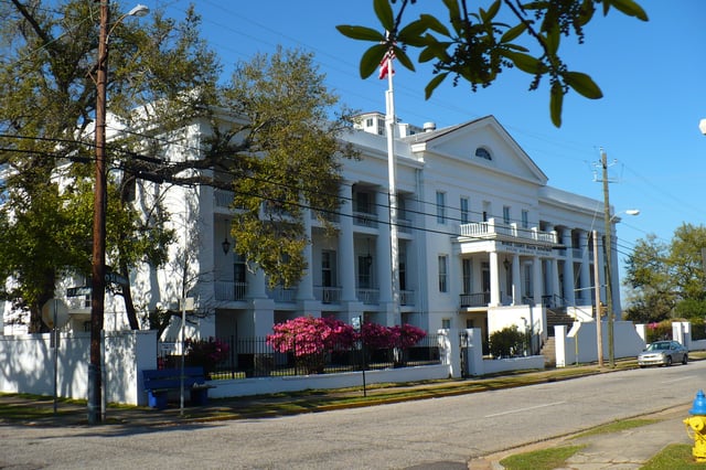 The old United States Marine Hospital, restored and adapted for reuse by the Mobile County Health Department.