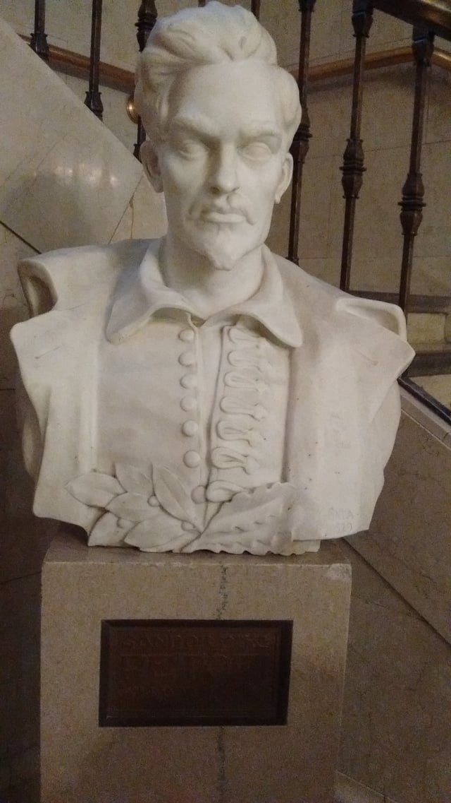 The bust of Sándor Petőfi at Cleveland Public Library