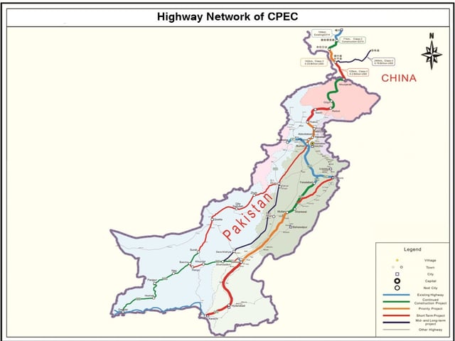 A map of the CPEC roadway network.