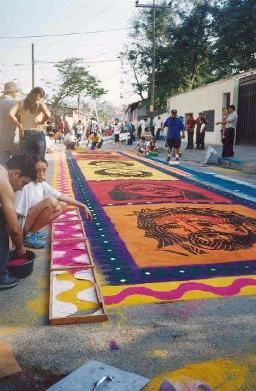 Sawdust carpets of Comayagua during Easter celebrations