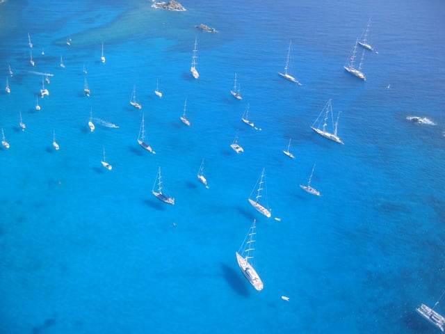 Sailboats and yachts in St. Barts