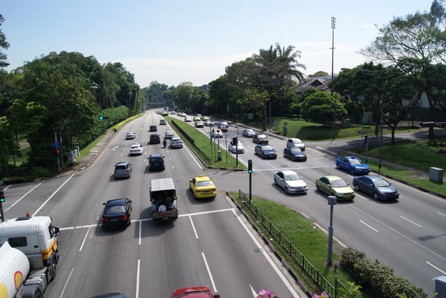 Traffic along Lornie Road, Singapore.