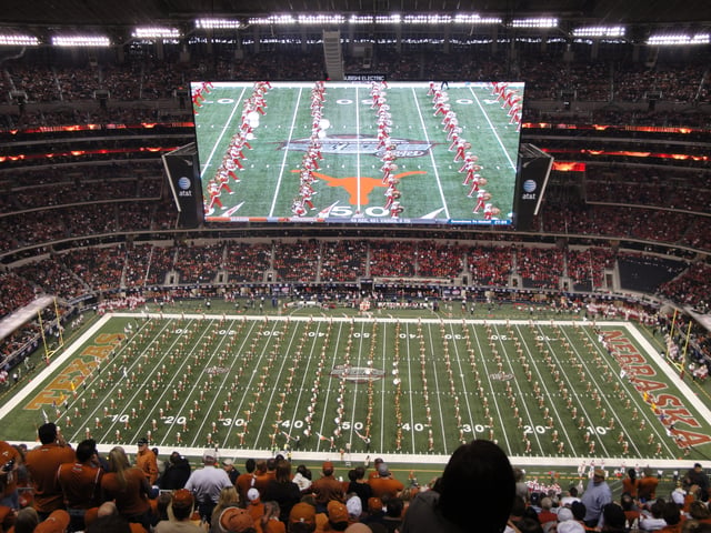 University of Texas marching band during the Big 12 Championship game
