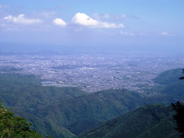 Kyoto seen from Mount Atago in the northwest corner of the city