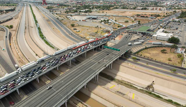 The Bridge of the Americas as seen from El Paso, Texas in June 2016.