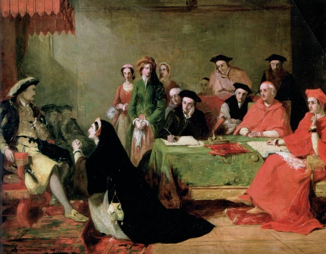 The Trial of Queen Catherine of Aragon, by Henry Nelson O'Neil (1846–48, Birmingham Museums)