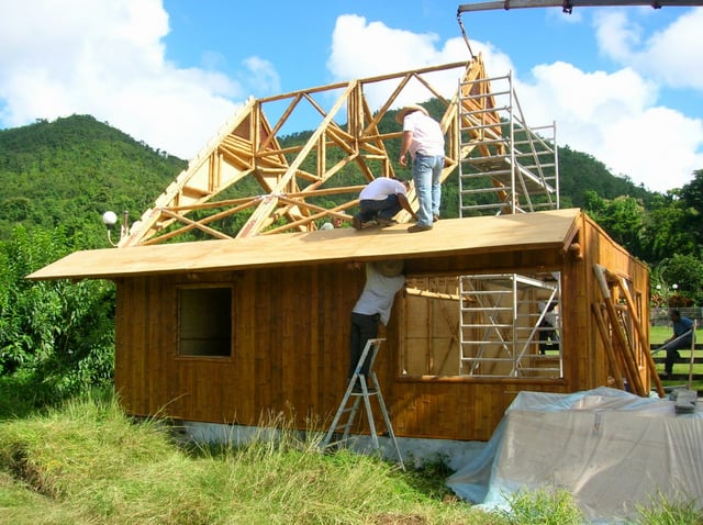 House made entirely of bamboo