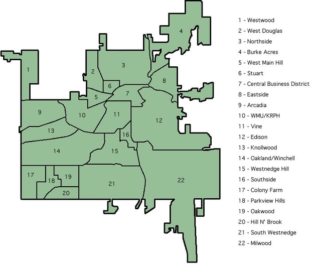 Kalamazoo neighborhoods numbered