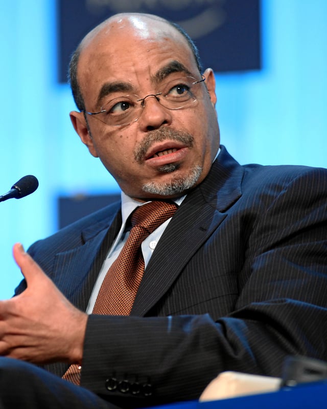 Former Prime Minister Meles Zenawi at the 2012 World Economic Forum annual meeting
