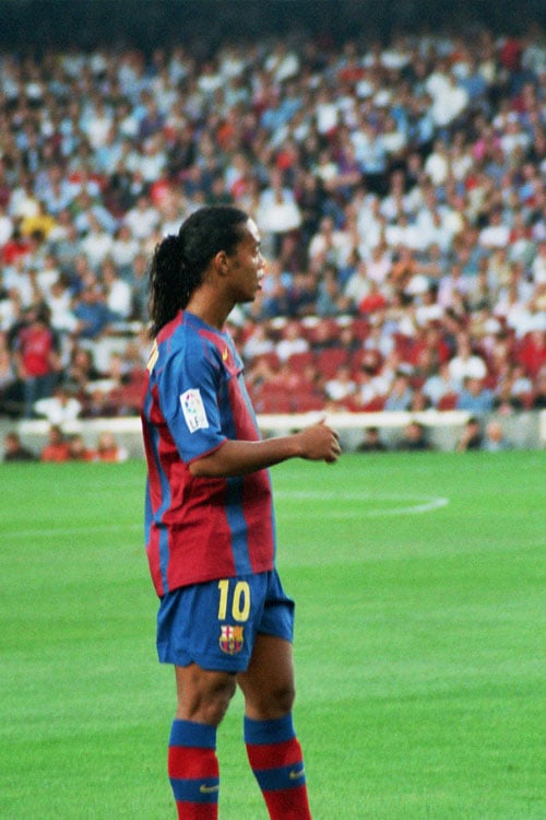 Ronaldinho (pictured in 2004) was named world player of the year in his second season with the club