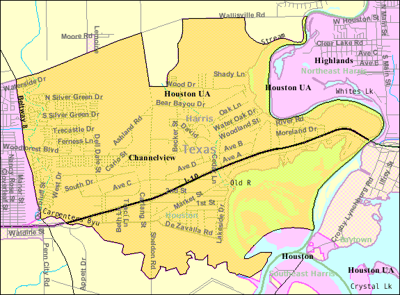 Map of the Channelview CDP