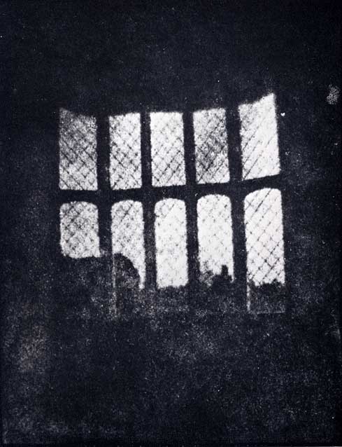 A latticed window in Lacock Abbey, England, photographed by William Fox Talbot in 1835. Shown here in positive form, this may be the oldest extant photographic negative made in a camera.