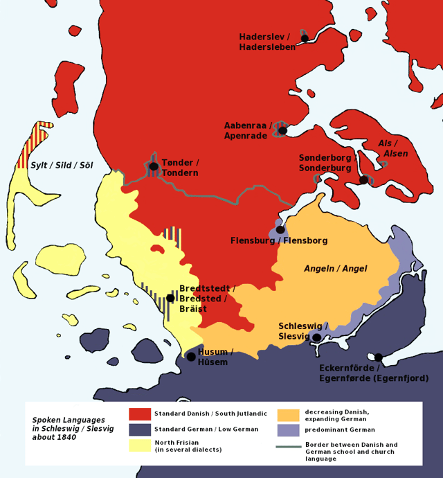 Language shift in the 19th century in southern Schleswig