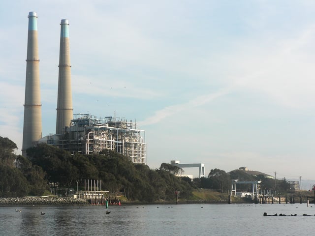 Moss Landing Power Plant, the state's largest power production source (presently shut down)