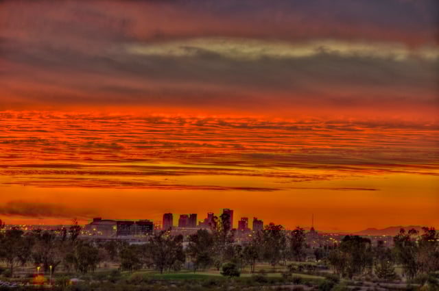 Phoenix sunset from Papago Park – 2010