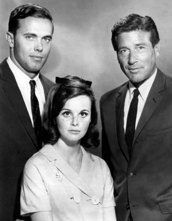From left: Stephen Brooks, Lynn Loring and Efrem Zimbalist, Jr., 1965.