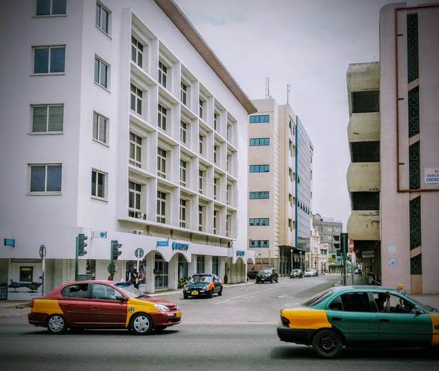 Taxis on Accra's High Street