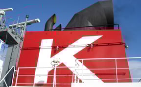 Exhaust stack on a container ship.