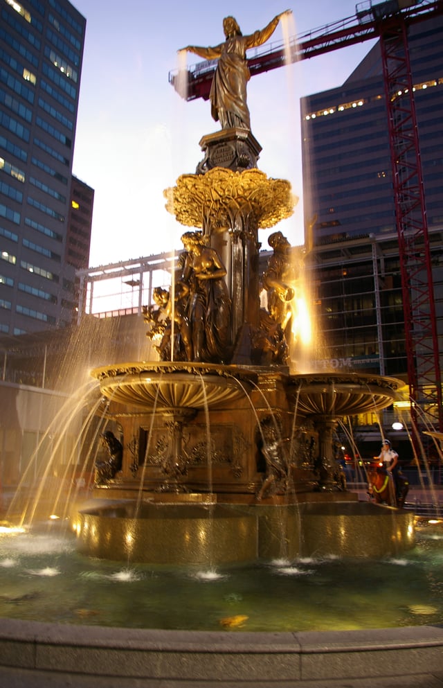 The Genius of Water, a symbol of Cincinnati, was dedicated in 1871.