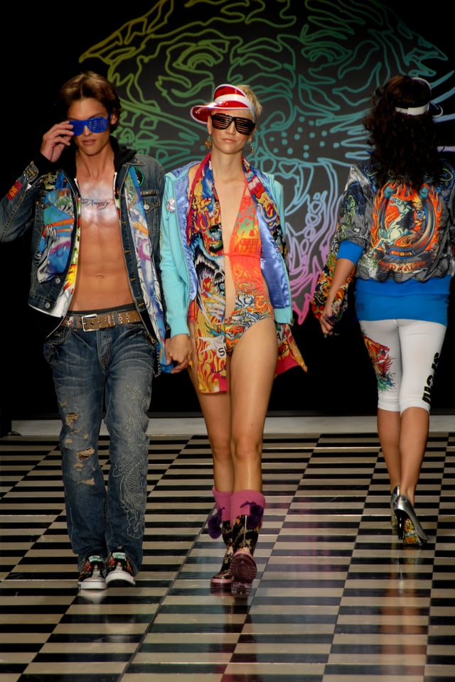Fashion models on the runway during Los Angeles Fashion Week, 2008
