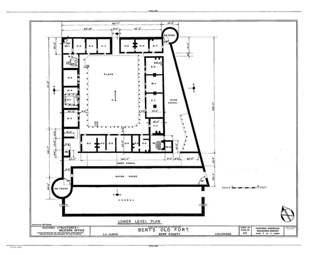 Bent's Old Fort, Lower Level Plan