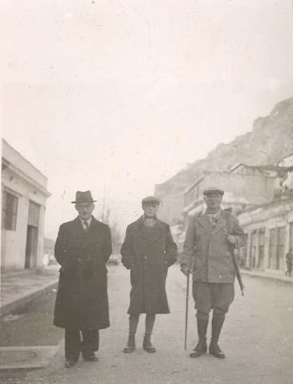 Balli Kombëtar leaders Ali Këlcyra, Mid'hat Frashëri, Thoma Orollogaj (from left to right) in Berat.