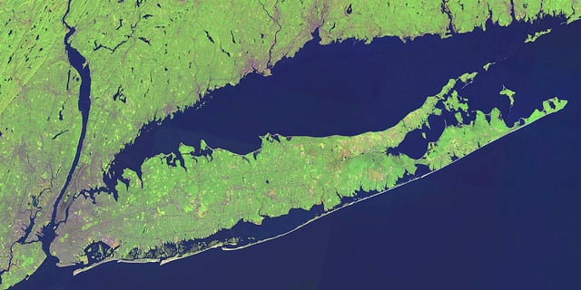 NASA Landsat satellite image of Long Island and surrounding areas