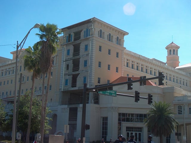 The incomplete Super Power Building of the FLAG Scientology complex in Clearwater, Florida