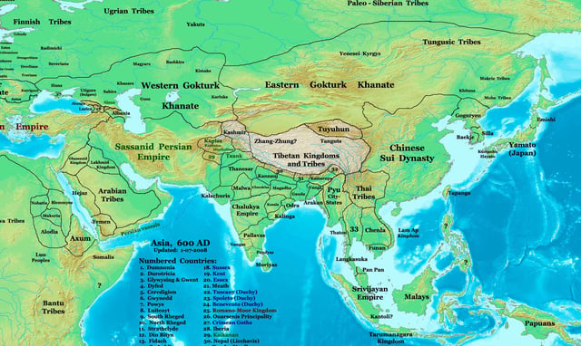 The Eastern and Western Turkic Khaganates (600 CE)