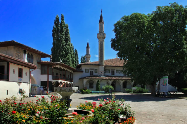 Mosque and yard in the Khan Palace in Bakhchisaray