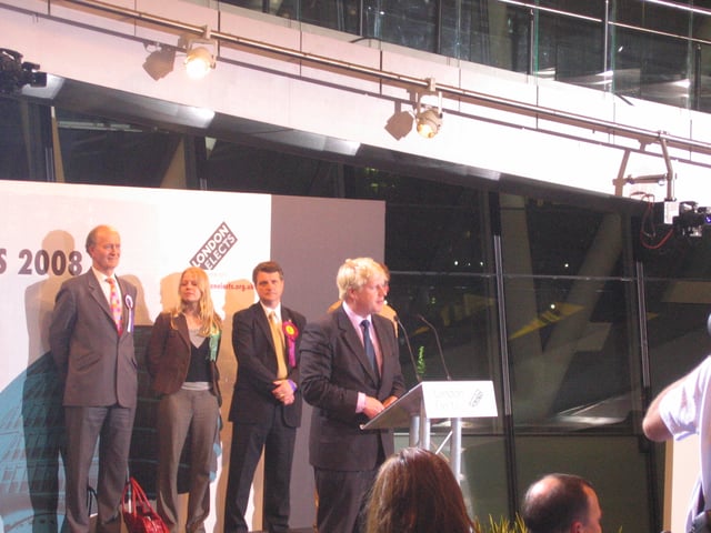 Johnson gave a victory speech in City Hall after being elected as a Mayor of London