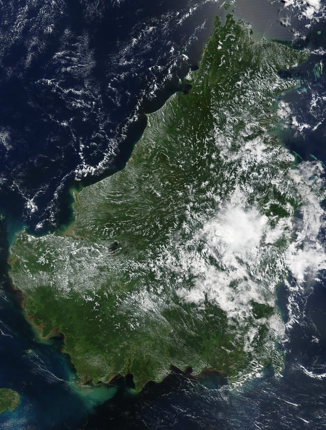 NASA satellite image of Borneo on 19 May 2002