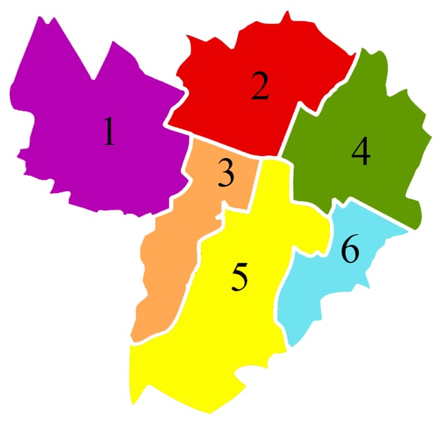 The six boroughs of Bologna.
