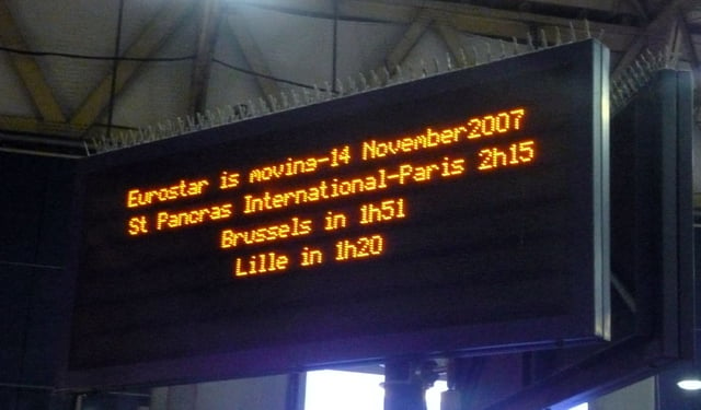 Eurostar relocated from Waterloo International station to St Pancras International station in November 2007.