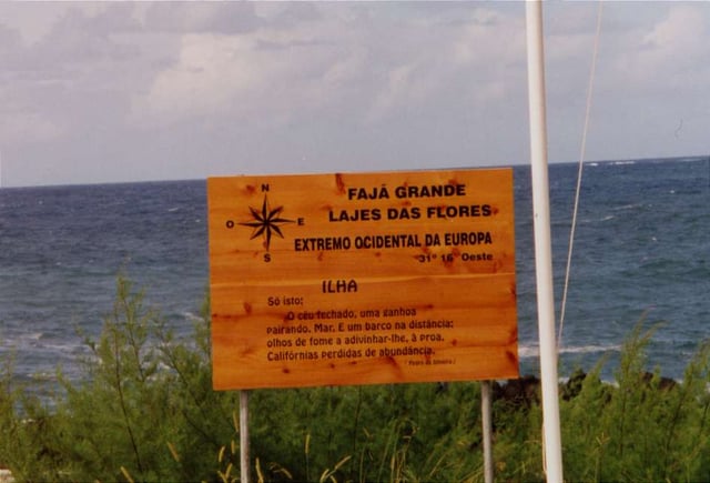 Fajã Grande, the westernmost village in the Azores, Portugal and Europe